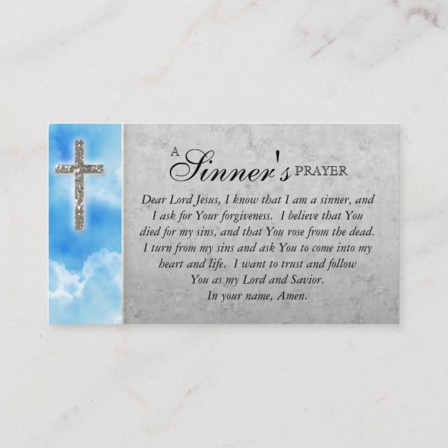 Tarjeta De Visita Las nubes de las oraciones de Christian Sinner (Reverso)