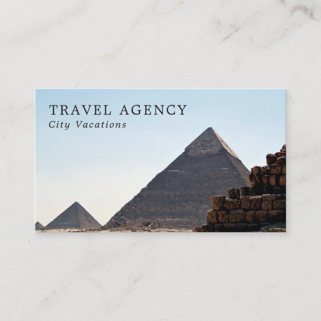Tarjeta De Visita Las Pirámides De Giza, El Cairo, Agente De Viajes (Anverso)