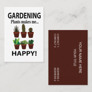 Tarjeta De Visita Las plantas de jardinería me hacen feliz el jardín