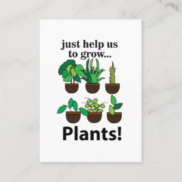 Tarjeta De Visita Las Plantas Simplemente Nos Ayudan A Crecer Planta