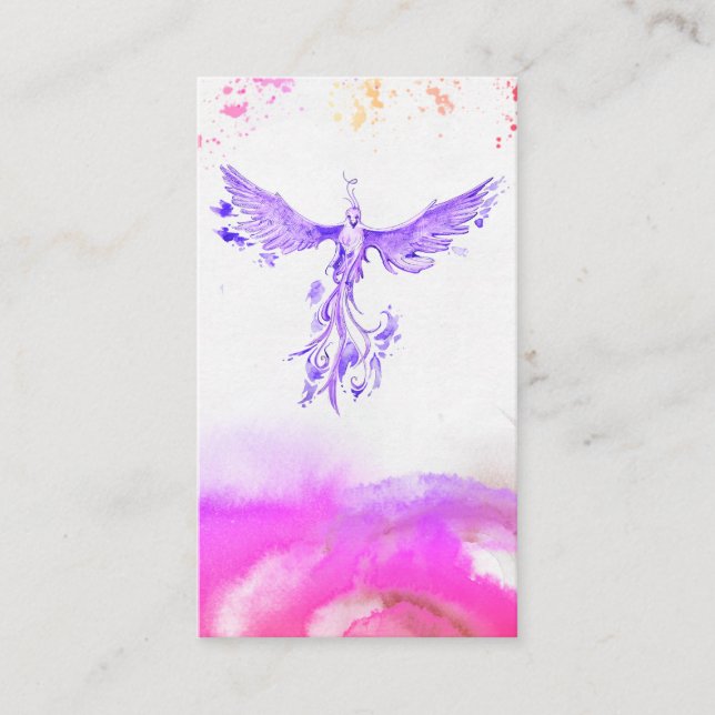 Tarjeta De Visita *~* Las plumas rosadas de arce rosado Fénix (Anverso)