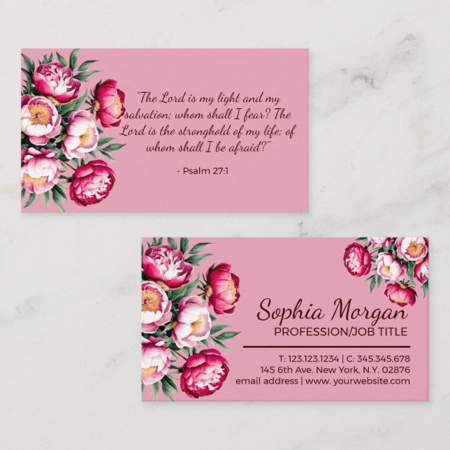 Tarjeta De Visita Las promesas de Dios son una escritura acuarela -  (Anverso / Reverso)