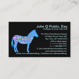 Tarjeta De Visita Las rayas de los puntos de una cebra del azul