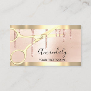 Tarjeta De Visita Las tijeras de peluquero modernas Subió Confetti 