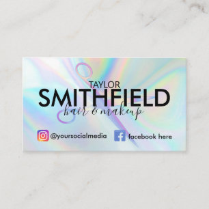 Tarjeta De Visita Las tijeras holográficas rosadas son de moda