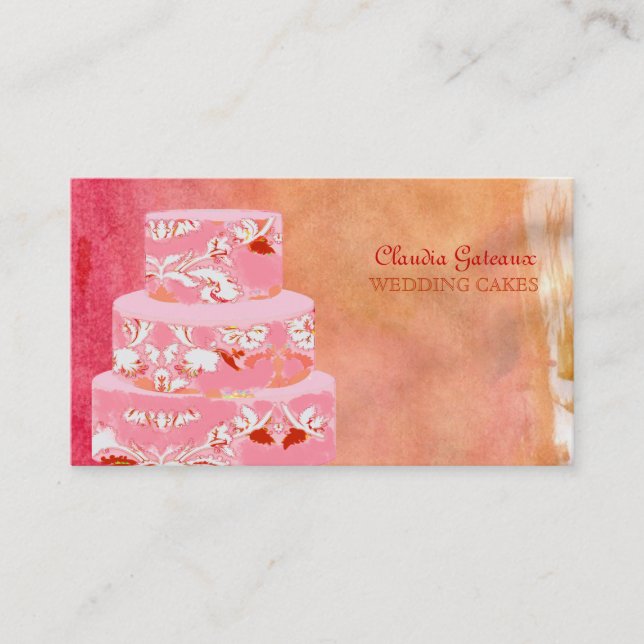 Tarjeta De Visita Las tortas bodas/acuarelas de PixDezines afectan a (Anverso)