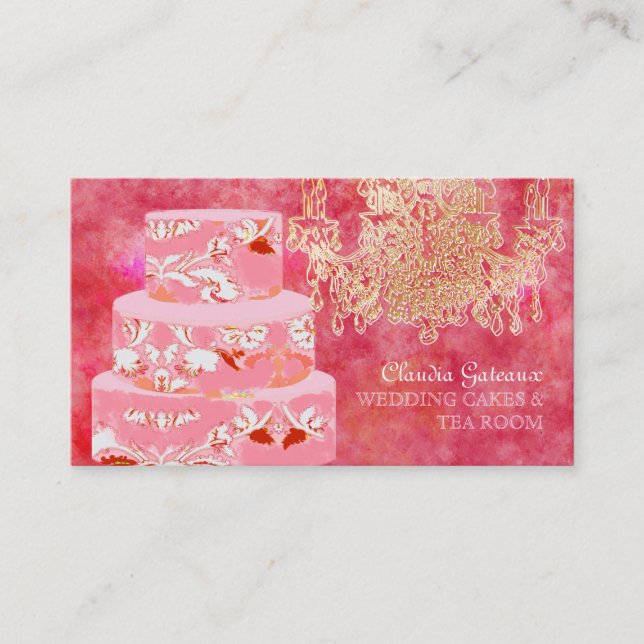 Tarjeta De Visita Las tortas bodas/acuarelas de PixDezines afectan a (Anverso)