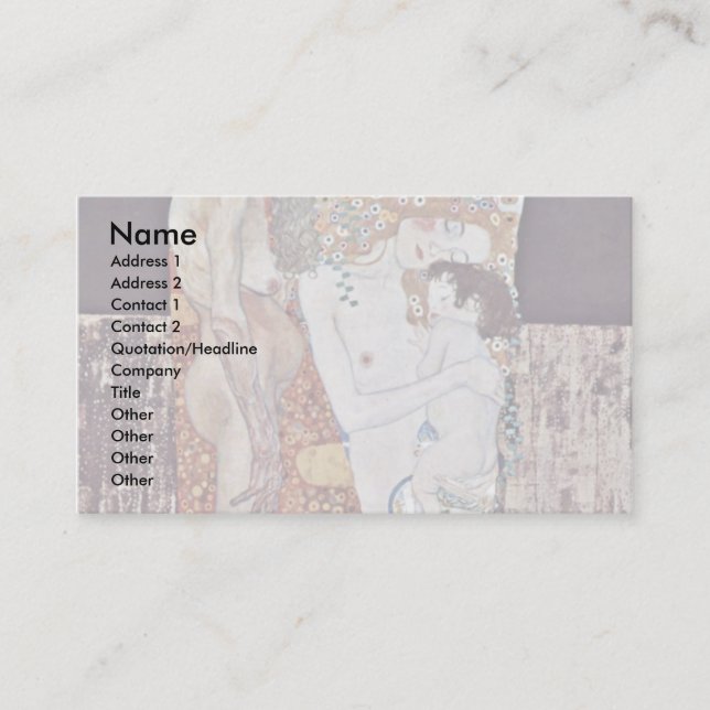 Tarjeta De Visita Las tres edades de la mujer de Klimt Gustavo (Anverso)