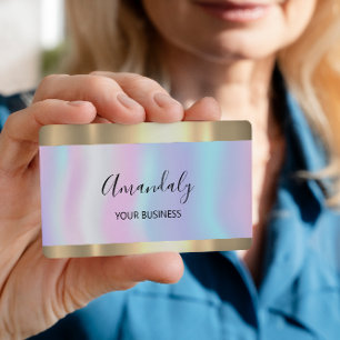 Tarjeta De Visita Las uñas del cabello confeccionan el Holograma de