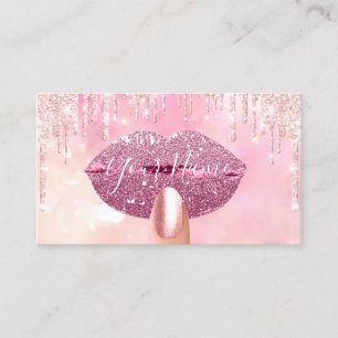 Tarjeta De Visita Las uñas manicura maquillaje rosado goteo besos l