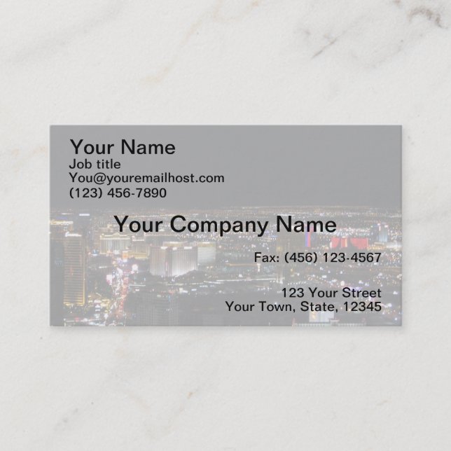 Tarjeta De Visita Las Vegas en la noche (Anverso)