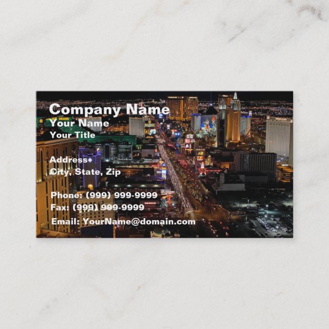 Tarjeta De Visita Las Vegas en la noche (Anverso)
