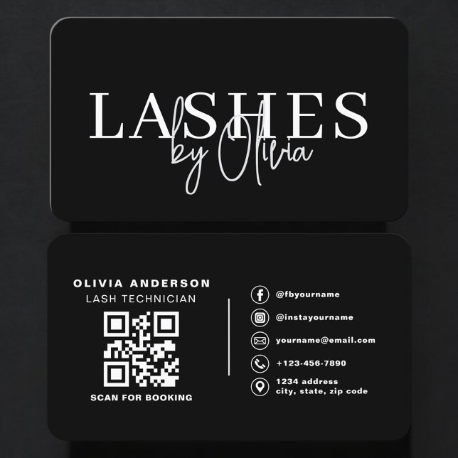 Tarjeta De Visita Lash Artist QR Code Booking (Subido por el creador)