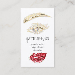 Tarjeta De Visita Lash Brow Logotipo de maquillaje Permanente Código