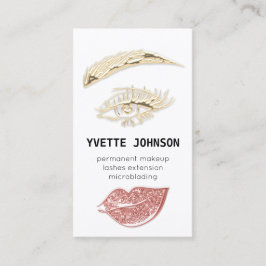 Tarjeta De Visita Lash Brow Logotipo de maquillaje permanente QRCode