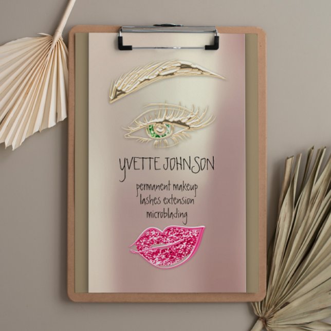 Tarjeta De Visita Lash Brow maquillaje permanente QRCode Rosa de Bes (Subido por el creador)