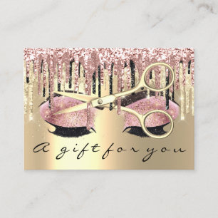 Tarjeta De Visita Lash de maquillaje de oro Rosa de regalo