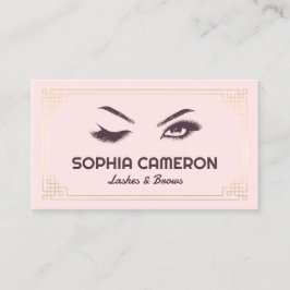 Tarjeta De Visita Lash Extension Brows Artist Pink and Gold