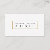 Lash Extensions Afcare Card Faux Gold