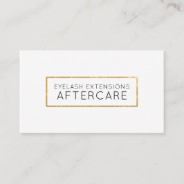 Tarjeta De Visita Lash Extensions Afcare Card Faux Gold