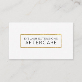 Tarjeta De Visita Lash Extensions Afcare Card Faux Gold