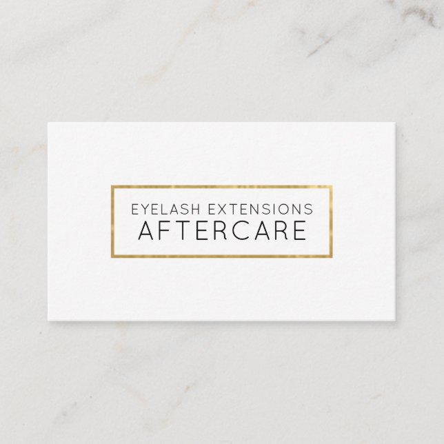 Tarjeta De Visita Lash Extensions Afcare Card Faux Gold (Anverso)
