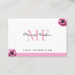 Tarjeta De Visita Lash Extensions QR Code Monogram Eyelash Tech