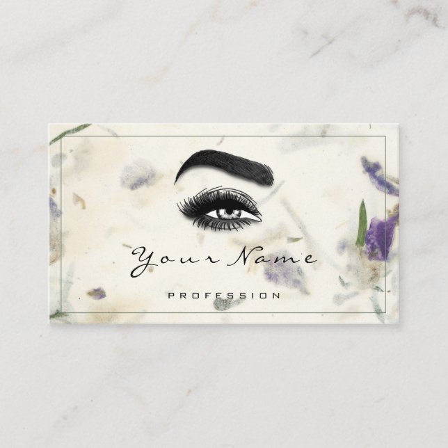 Tarjeta De Visita Lash Makeup SPA Beauty Floral QR LOGO Mint Green (Anverso)