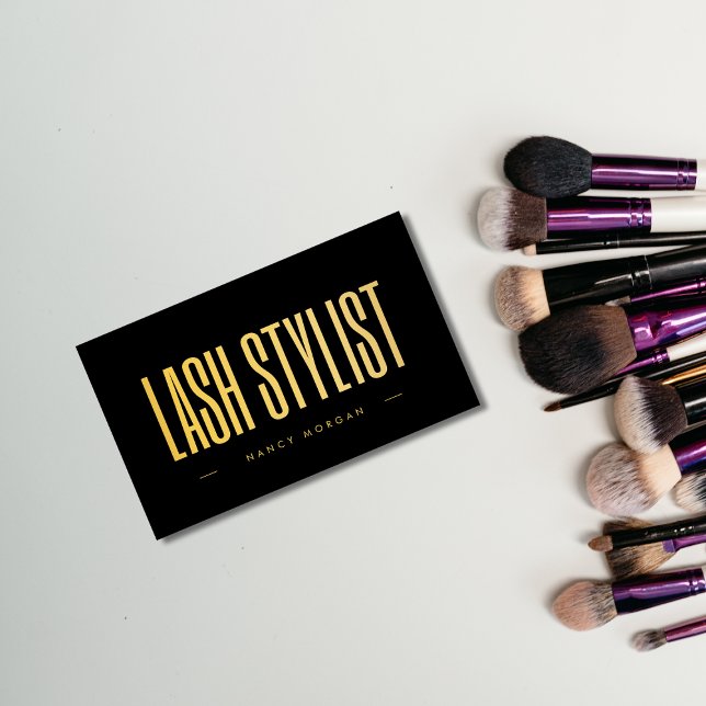 Tarjeta De Visita Lash Stylist Black And Gold (Subido por el creador)