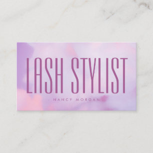 Tarjeta De Visita Lash Stylist Purple Pastel Holográfico