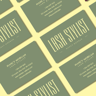 Tarjeta De Visita Lash Stylist Sage Green