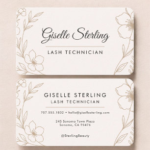 Tarjeta De Visita Lash Tech Floral