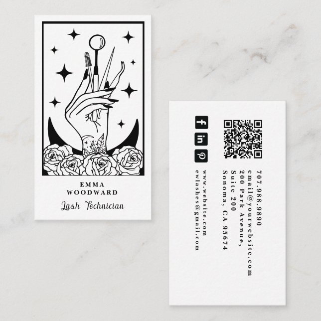 Tarjeta De Visita Lash Tech Tarot Business Card (Anverso / Reverso)