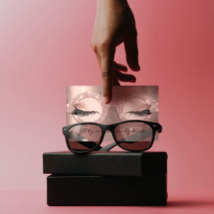 Tarjeta De Visita Lashe Rosa de anteojos ópticos de Otometrist Eyewe