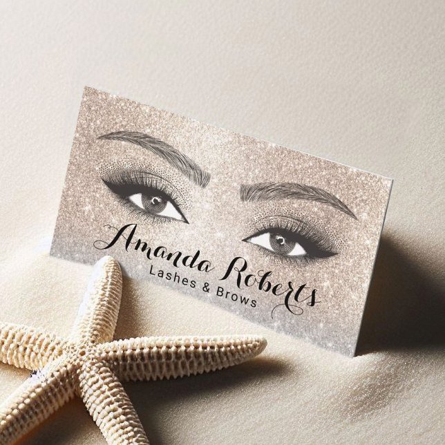 Tarjeta De Visita Lashes & Brows Microblading Salon Luxury Gold (Subido por el creador)