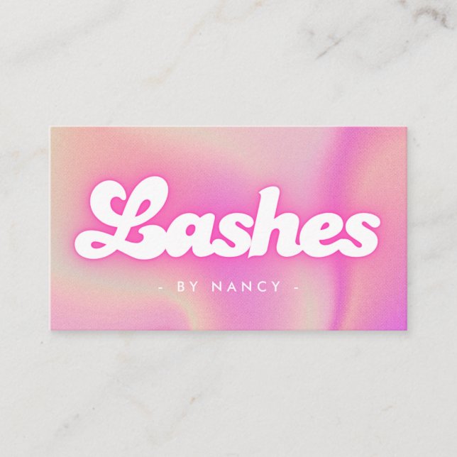 Tarjeta De Visita Lashes Groovy Retro Pink (Anverso)