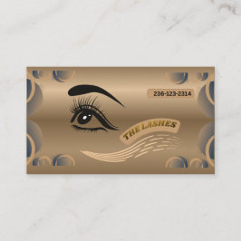 Tarjeta De Visita Lashes Modern Blue Minimalist Eye Illustration 