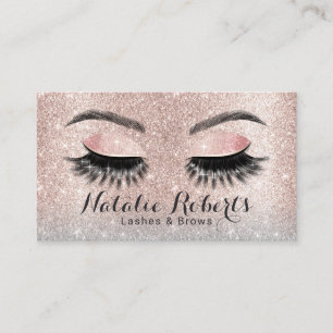 Tarjeta De Visita Lashes Salon Eyelash Extensiones Rubor Rosa Gold
