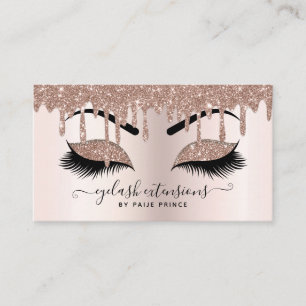 Tarjeta De Visita  Lashist, artista de maquillaje de Purpurina rosad