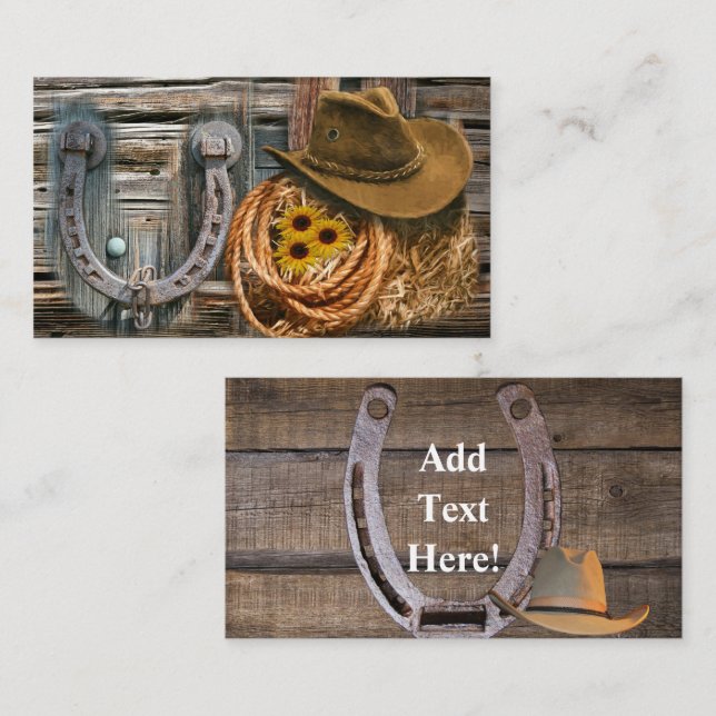 Tarjeta de visita Lasso Gorra de Cowboy para Weste (Anverso / Reverso)