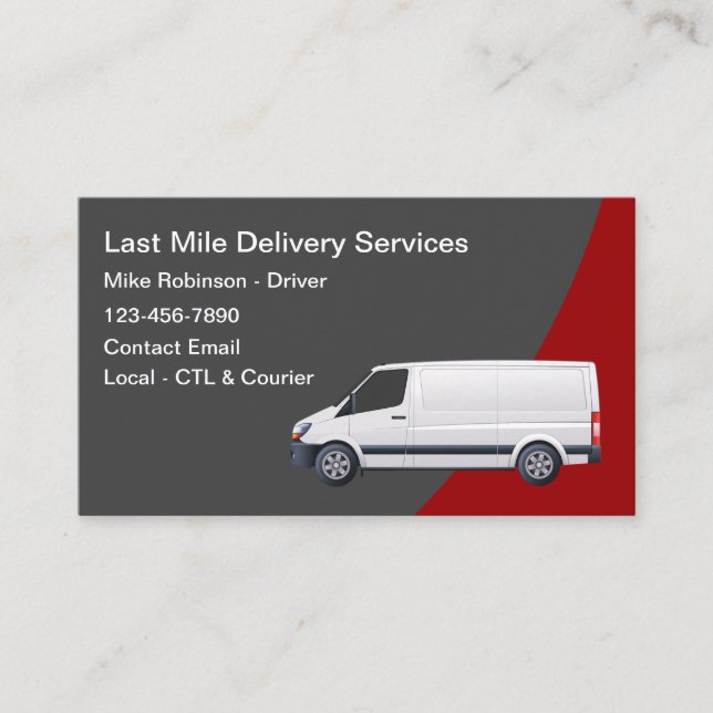 Tarjeta De Visita Last Mile Delivery Courier Shipping (Anverso)