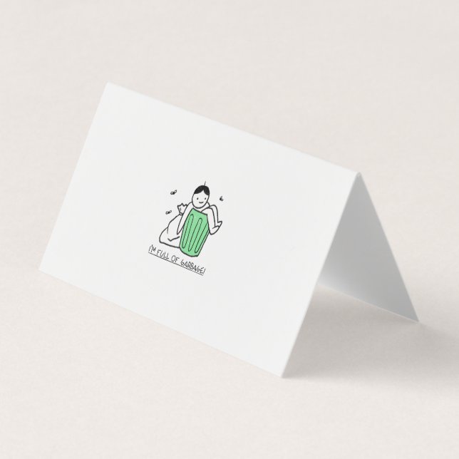 Tarjeta De Visita lata de basura y cita intermedia (Anverso)