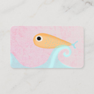 Tarjeta De Visita Latas vintage Porto Portugal rosa pálido y peces
