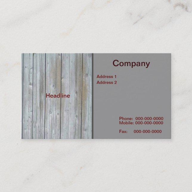 Tarjeta de visita lateral de madera (Anverso)