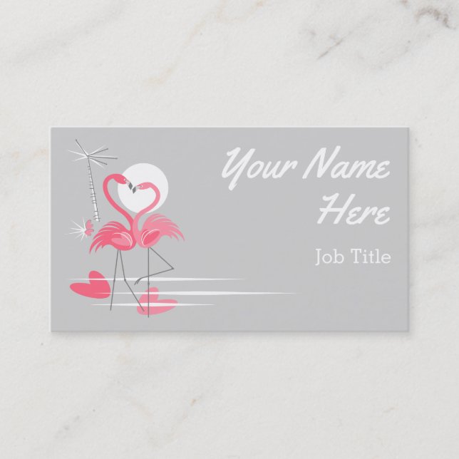 Tarjeta de visita lateral del amor del flamenco (Anverso)