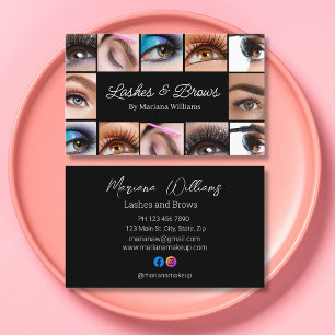 Tarjeta De Visita latidos y cejas 12 fotos maquillador negro
