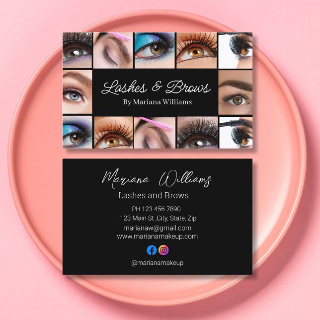 Tarjeta De Visita latidos y cejas 12 fotos maquillador negro (Subido por el creador)