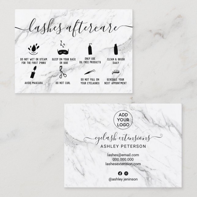 Tarjeta De Visita latigazos después del cuidado ilustraciones moda m (Anverso / Reverso)