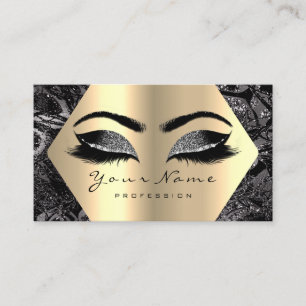 Tarjeta De Visita Latigazos grises negros del artista de maquillaje