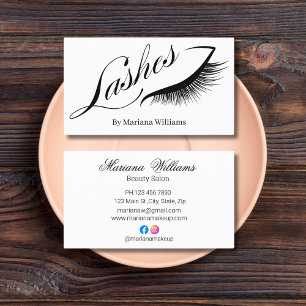 Tarjeta De Visita latigazos, maquillador, elegante belleza minimalis